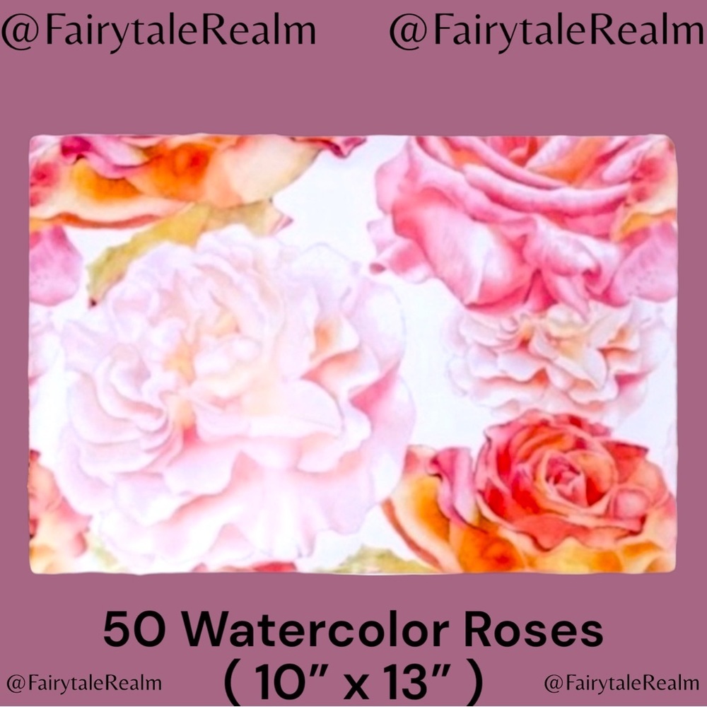 10”x13” Watercolor Roses ( 50 ) Poly Mailers, Shipping Envelopes, Gift Bags